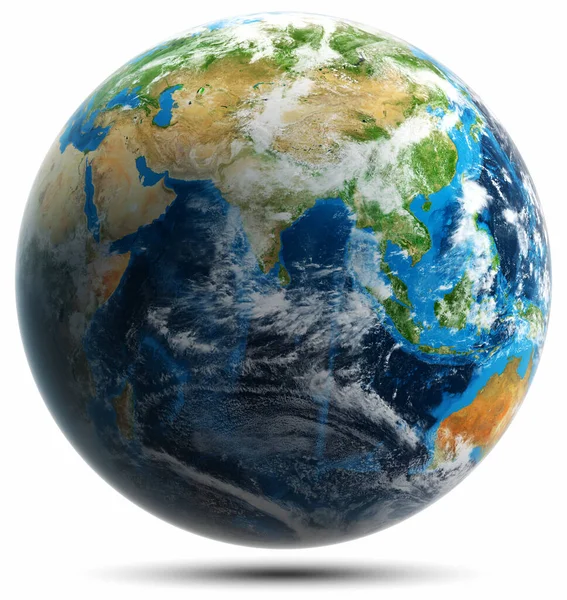 Föld Bolygó Világtérképe Elszigetelve Kép Elemeit Nasa Bocsátotta Rendelkezésre Renderelés — Stock Fotó