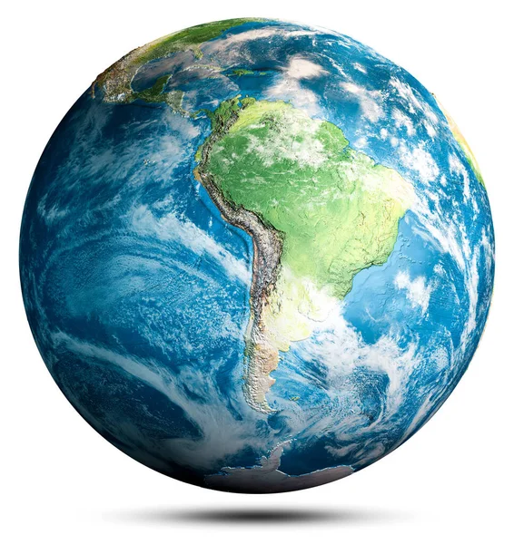 Planet Earth Globe World Elements Image Furnished Nasa Rendering — ストック写真