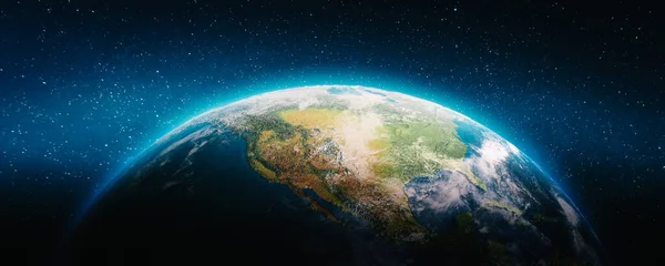Planeta Terra América Elementos Desta Imagem Fornecidos Pela Nasa Renderização — Fotografia de Stock