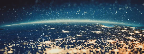 Uzay Şehri Işıklarından Amerika Görüntünün Elementleri Nasa Tarafından Döşenmiştir Oluşturma — Stok fotoğraf