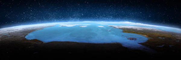 Hudson Körfezi Kanada Uzaydan Manzara Görüntünün Elementleri Nasa Tarafından Döşenmiştir — Stok fotoğraf