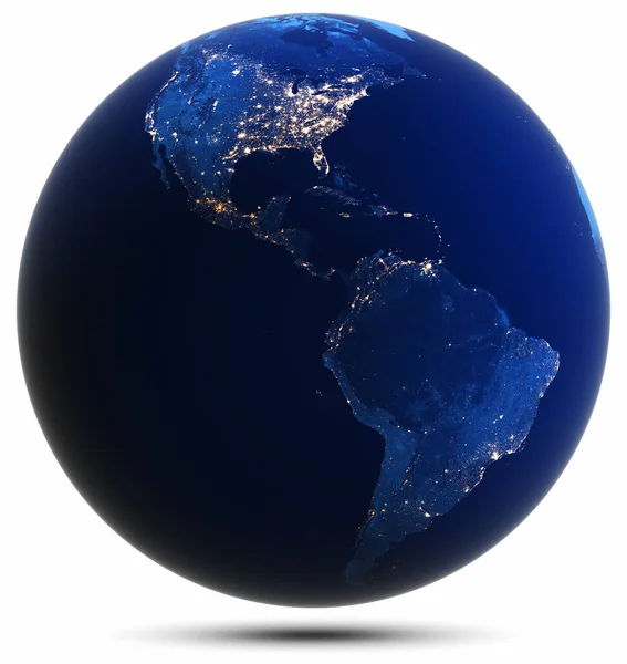 地球被孤立了 这张照片的元素由美国国家航空航天局提供 3D渲染 — 图库照片