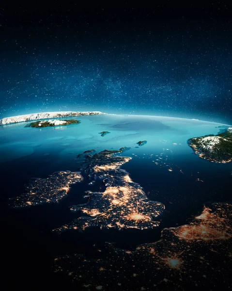 Англія Ірландія Космосу Елементи Цього Зображення Надані Наса Рендеринг — стокове фото