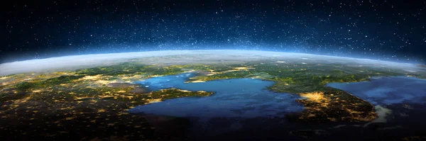 Κίνα Και Κορέα Τοπίο Από Διάστημα Στοιχεία Αυτής Της Εικόνας — Φωτογραφία Αρχείου