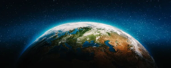 지구의 영화적 Nasa 이미지의 요소들 렌더링 — 스톡 사진
