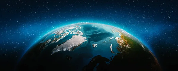 Planeet Aarde Noord Noordpool Elementen Van Dit Beeld Geleverd Door — Stockfoto