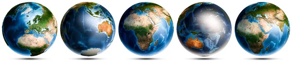 Planet Earth Globe World Set Elements Image Furnished Nasa Rendering — 图库照片