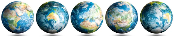 地球地球地図セット Nasaによって提供されたこの画像の要素 3Dレンダリング — ストック写真