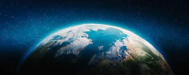 Dünya Kutup Gezegeni. Bu görüntünün elementleri NASA tarafından döşenmiştir. 3d oluşturma