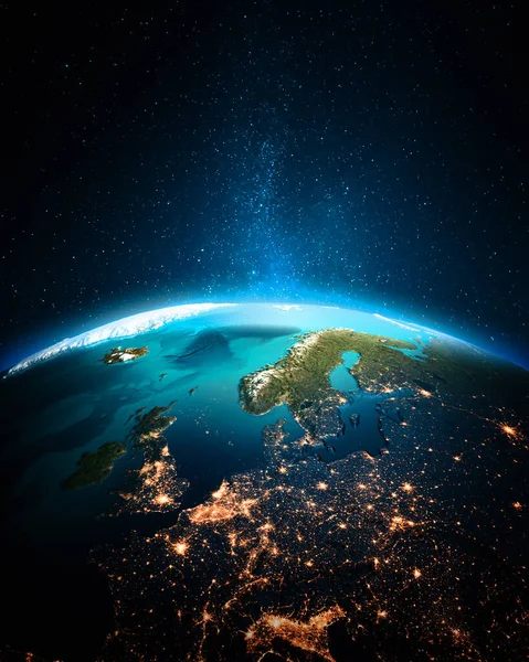 Северная Европа Космоса Элементы Этого Изображения Предоставлены Наса Рендеринг — стоковое фото