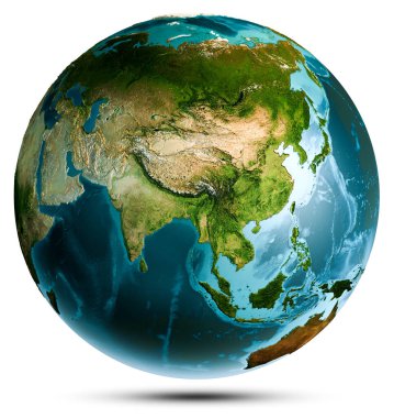 Planet Earth globe world. Elements of this image furnished by NASA. 3d rendering