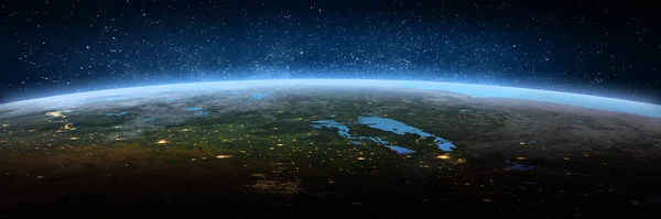 Kanada Uzaydan Manzara Görüntünün Elementleri Nasa Tarafından Döşenmiştir Oluşturma — Stok fotoğraf