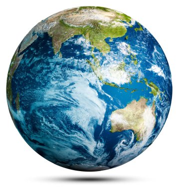 Dünya gezegeni Dünya harita küresi. Bu görüntünün elementleri NASA tarafından döşenmiştir. 3d oluşturma