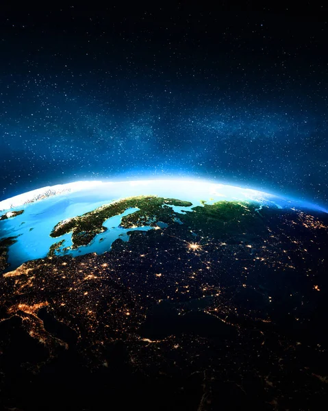 Planeten Filmiska Färger Natten Delar Denna Bild Tillhandahålls Nasa Konvertering — Stockfoto