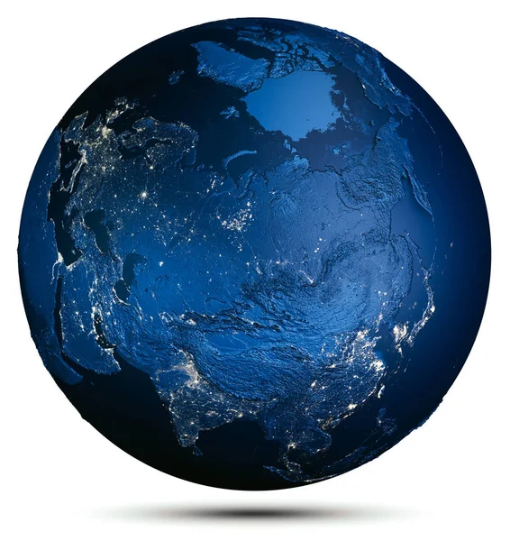 Bolygó Föld Fehér Elszigetelt Kép Nasa Berendezett Elemei Leképezés — Stock Fotó