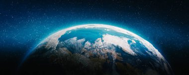 Dünya gezegeni, Kuzey. Bu görüntünün elementleri NASA tarafından döşenmiştir. 3d oluşturma