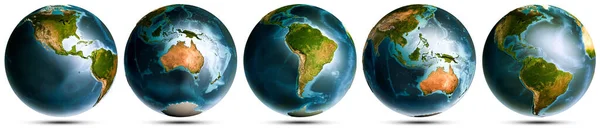 Planet Earth Globe World Set Elements Image Furnished Nasa Rendering — стокове фото