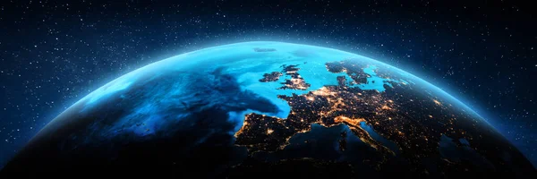 West Europe from space. Elements of this image furnished by NASA. 3d rendering