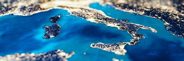Italia Basculante Panorama Elementos Esta Imagen Proporcionados Por Nasa Renderizado —  Fotos de Stock