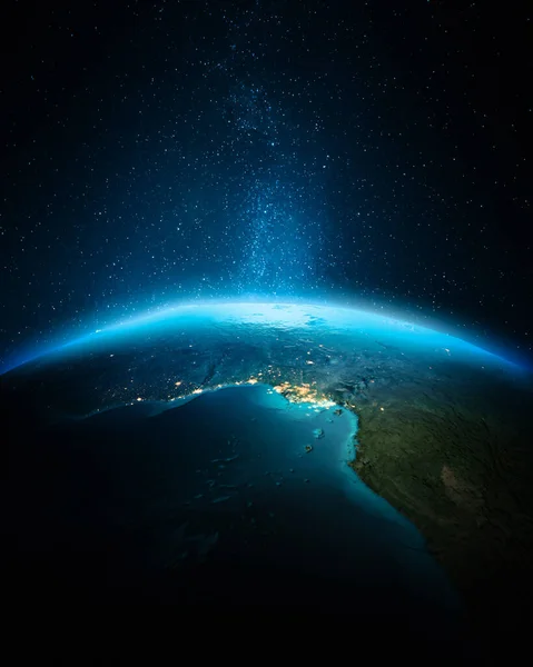 非洲城市灯 这张图片的元素由美国宇航局提供 — 图库照片