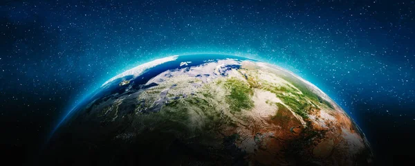 Planet Earth Bulutlar Nasa Tarafından Döşenmiş Görüntü Unsurları Render — Stok fotoğraf