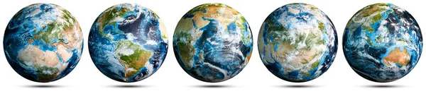 世界地図惑星地球セット Nasaによって提供されたこの画像の要素 3Dレンダリング — ストック写真