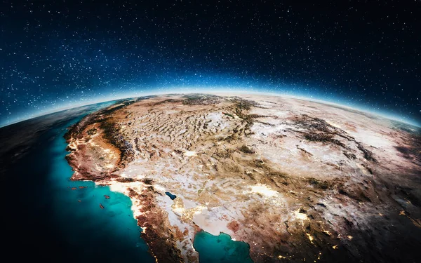 Dünya Gezegeni Batı Amerika Boyutlu Görüntüleme Görüntünün Elementleri Nasa Tarafından — Stok fotoğraf