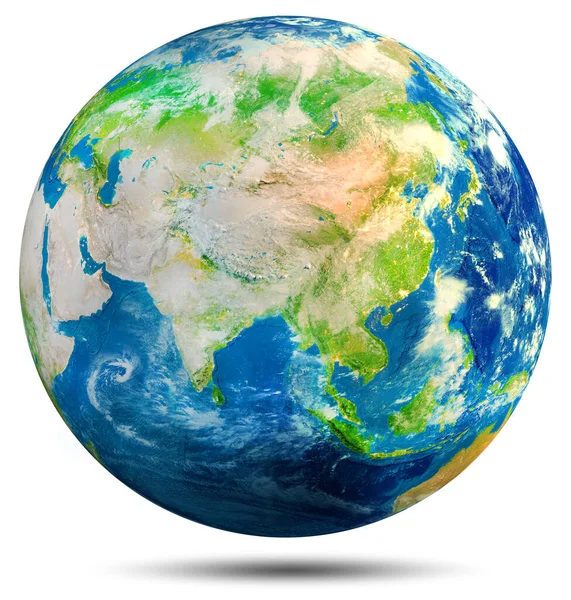 Planeta Terra Ásia Elementos Desta Imagem Fornecidos Pela Nasa Renderização — Fotografia de Stock