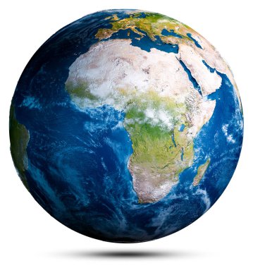 Earth globe world map. Elements of this image furnished by NASA. 3d rendering