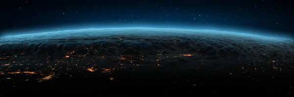 喜马拉雅山 印度城市的灯光 这张照片的内容由Nasa提供 3D渲染 — 图库照片