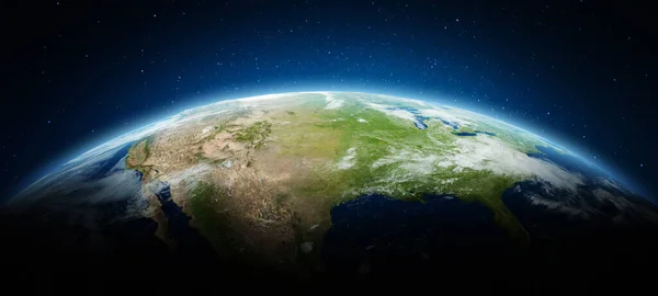 行星地球 这张照片的内容由Nasa提供 3D渲染 — 图库照片