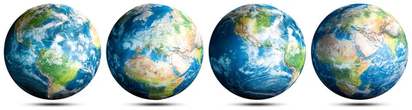 Planet Earth Globe World Set Elements Image Furnished Nasa Rendering — стоковое фото