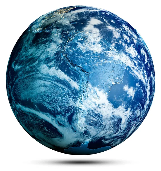 海洋和大陆行星地球 这张照片的内容由Nasa提供 3D渲染 — 图库照片