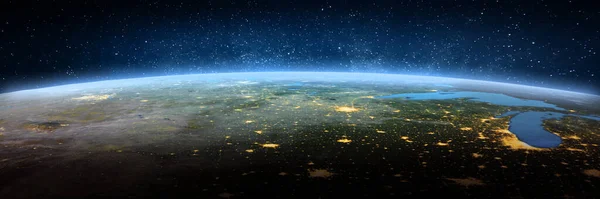 Amerika Birleşik Devletleri Uzaydan Manzara Görüntünün Elementleri Nasa Tarafından Döşenmiştir — Stok fotoğraf