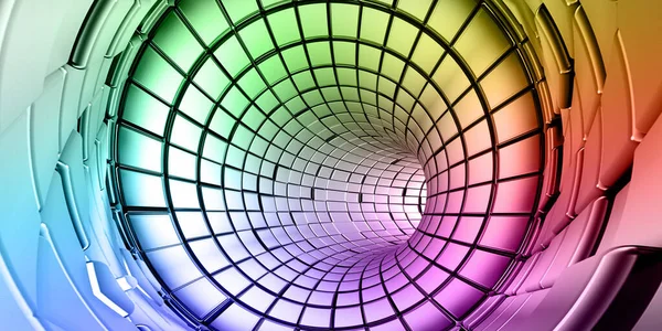 Ουράνιο Τόξο Χρώματα Τεχνολογία Φόντο Rendering Πανόραμα — Φωτογραφία Αρχείου