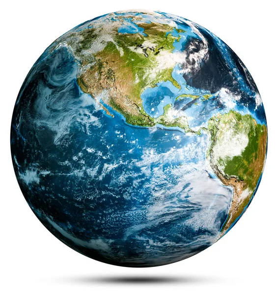 World Map Planet Earth Elements Image Furnished Nasa Rendering — Fotografia de Stock