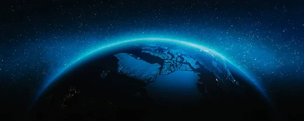 Dünya Gezegeni Kuzey Kutbu Görüntünün Elementleri Nasa Tarafından Döşenmiştir Oluşturma — Stok fotoğraf