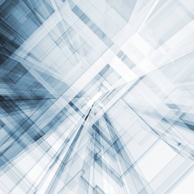 Soyut mimari. Görünüm arkaplan 3B görüntülemesini kavra