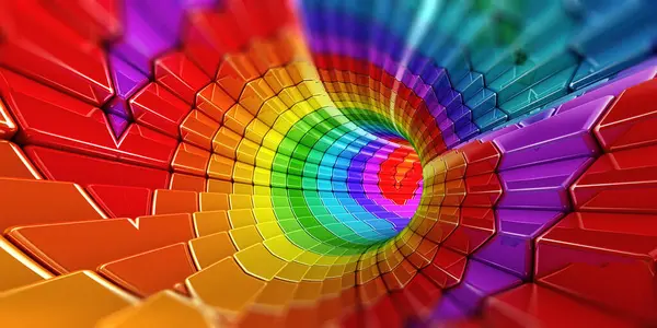 Regenbogenfarben Technologie Hintergrund Rendering Panorama — Stockfoto