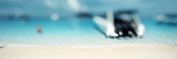 Tropical Beach Bokeh Panorama Summer Background — Stock Photo, Image