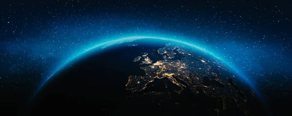 Planeten Jorden Västeuropa Delar Denna Bild Tillhandahålls Nasa Konvertering — Stockfoto