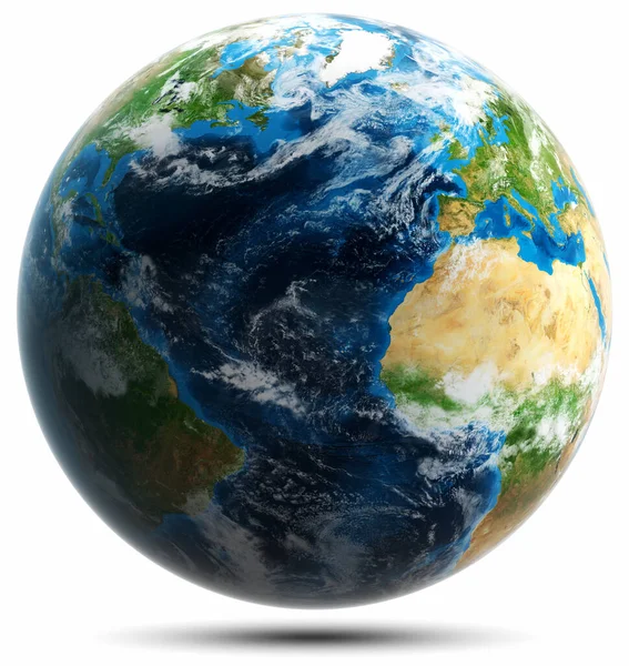 Planeta Tierra Globo Mapa Del Mundo Aislado Elementos Esta Imagen — Foto de Stock
