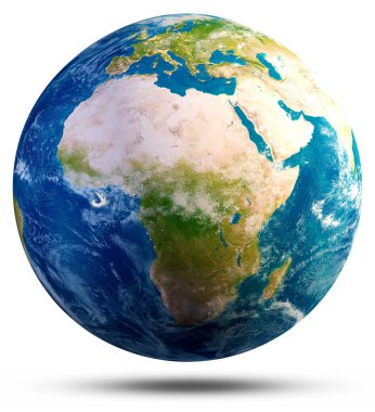 Afrika Gezegeni Dünya. Bu görüntünün elementleri NASA tarafından döşenmiştir. 3d oluşturma