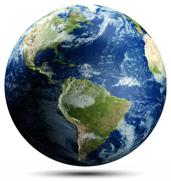 大西洋行星地球 这张照片的内容由Nasa提供 3D渲染 — 图库照片