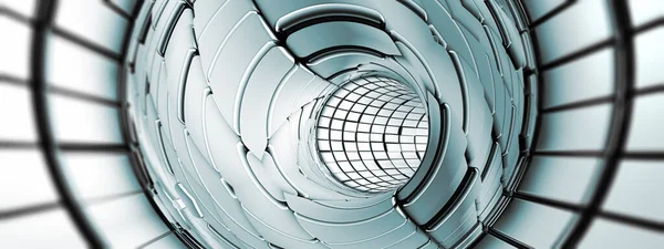 Abstract Tunnel Technology Background Rendering — Stock Photo, Image