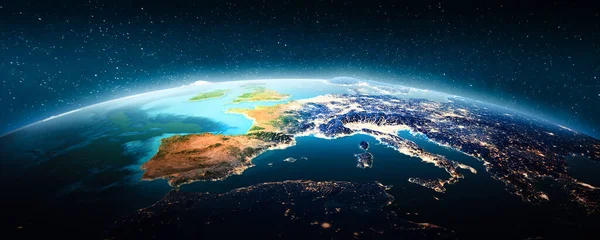 West Europe, Spain. Elements of this image furnished by NASA. 3d rendering
