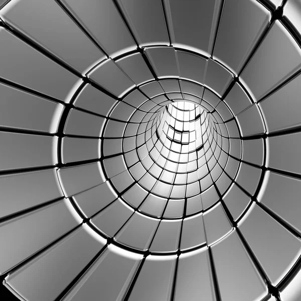 Silber Abstrakte Tunnelformen Futuristisches Rendering — Stockfoto