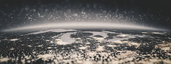 Velká Jezera Černá Bílá Prvky Tohoto Obrazu Poskytla Nasa Vykreslování — Stock fotografie