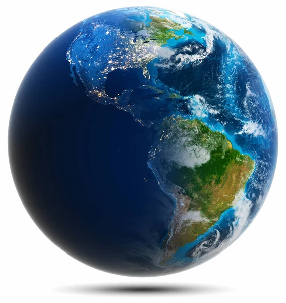 World Globe America Elements Image Furnished Nasa Rendering — Stock Photo, Image