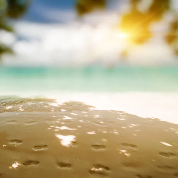 Lost Tropical Ocean Coastline Blur Background — Stock Photo, Image